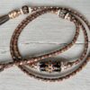 Chocolate, Copper, Brandy, Light Brown kangaroo show lead with unique Handmade glass beads