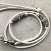 White kangaroo show lead with Silver beads