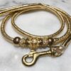 Gold Soft Leather show lead with Gold beads