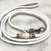 White Soft Leather show lead with White & Silver beads