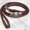 Dark Brown Soft Leather show lead with Silver beads - Image 2