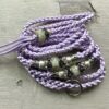 Lavender Satin slip lead with Silver beads