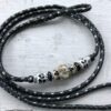 Black & Pewter kangaroo show lead with unique Handmade Glass beads