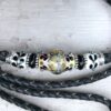 Black & Pewter kangaroo show lead with unique Handmade Glass beads - Image 3