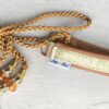 Golden Satin Martingale show lead with Gold & Amber beads - Image 5
