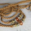 Golden Satin Martingale show lead with Gold & Amber beads - Image 2