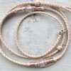 Beige kangaroo slip show lead with Rose Gold beads