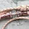 Beige kangaroo slip show lead with Rose Gold beads - Image 3