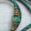 Aqua, Jade Green & Bronze kangaroo show lead with unique Handmade glass beads - Image 4