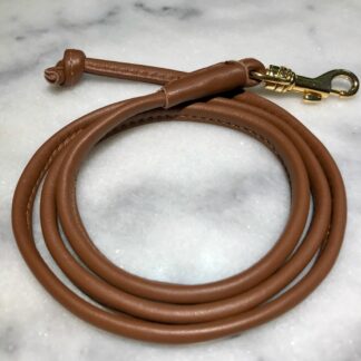 Tan Soft Leather show lead with Gold clip
