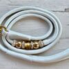 Off-White Soft Leather show lead with Gold beads - Image 2