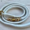 Off-White Soft Leather show lead with Gold beads