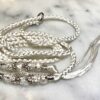 Off-White Satin slip lead with Silver beads