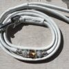 Off White Soft Leather show lead with Amber & Silver beads - Image 2