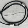 Black kangaroo show lead with Silver Ferrule Beads