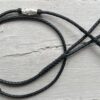 Black kangaroo show lead with Silver Ferrule Beads - Image 2