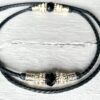 Black kangaroo show lead with Light Gold & Black beads