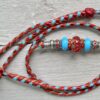 Roan, Metallic Red, Sunset Shimmer & Sky Blue kangaroo show lead with unique Handmade glass beads - Image 3
