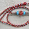 Roan, Metallic Red, Sunset Shimmer & Sky Blue kangaroo show lead with unique Handmade glass beads