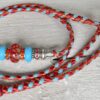 Roan, Metallic Red, Sunset Shimmer & Sky Blue kangaroo show lead with unique Handmade glass beads - Image 2