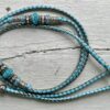 Sky Blue & Pewter kangaroo show lead with Turquoise & Silver beads - Image 2