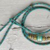 Aqua, Jade Green & Bronze kangaroo show lead with unique Handmade glass beads - Image 2