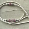 White kangaroo show lead with Pink & Silver beads
