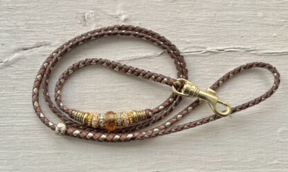 Chestnut, Light Brown & Light Gold kangaroo show lead with Gold beads