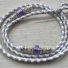 White, Lavender & Light Blue kangaroo show lead with Purple & Silver beads