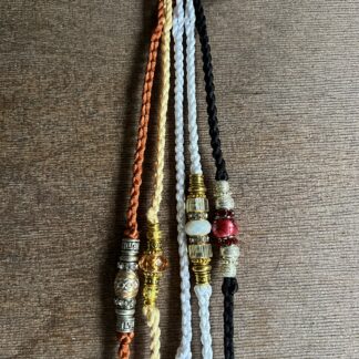 Satin loop lead with beads and tassel end