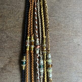 Satin loop lead with beads and hand loop